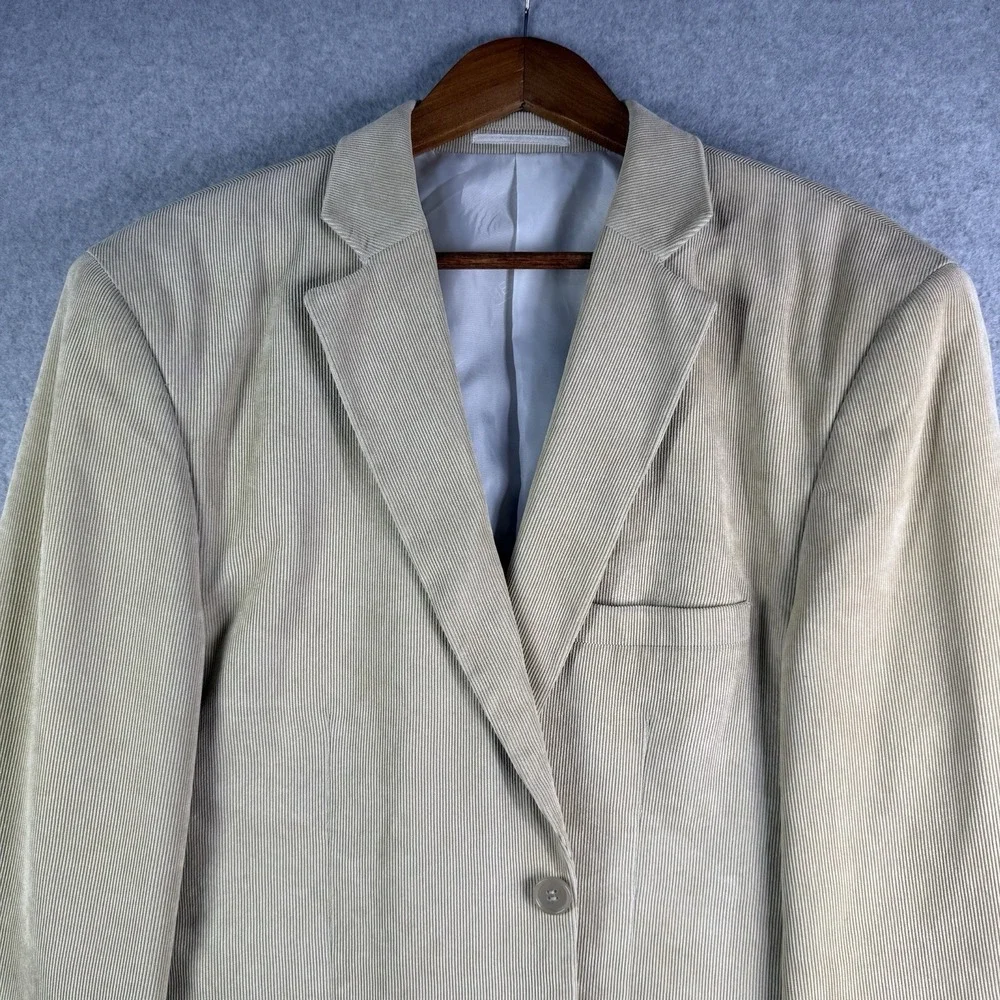 Meztizos Embroiled Corduroy Blazer Men's‎ 40 Tan Cotton Polyester Blend USA READ